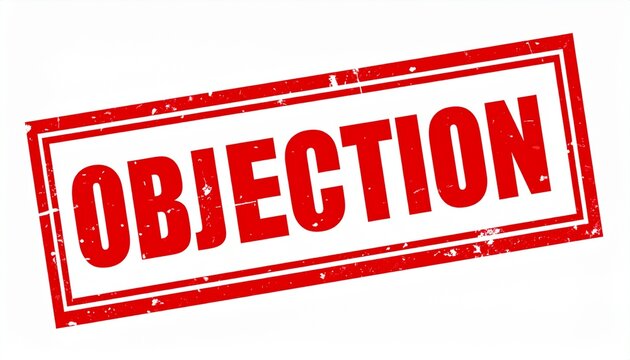 OBJECTION red stamp label