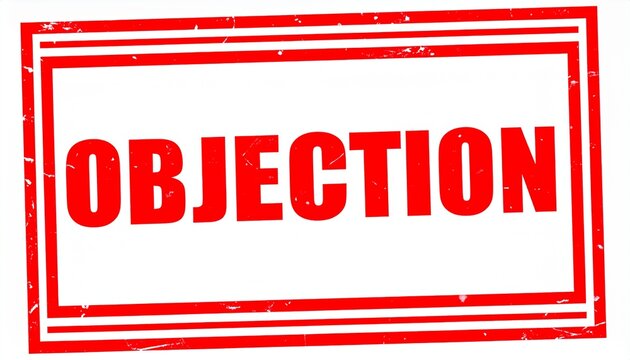 OBJECTION red stamp label