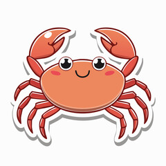 Fototapeta premium Cute Cartoon Crab Illustration