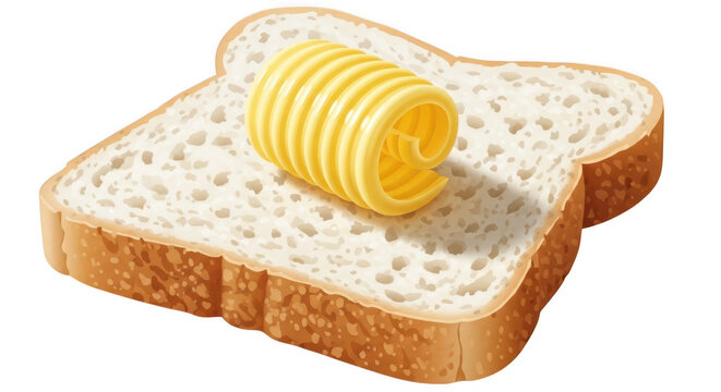 Slice of bread with butter