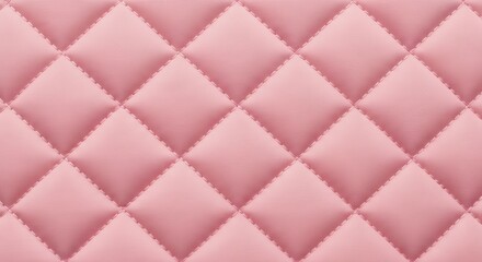 Naklejka premium Pink quilted fabric with diamond shaped pattern and soft texture