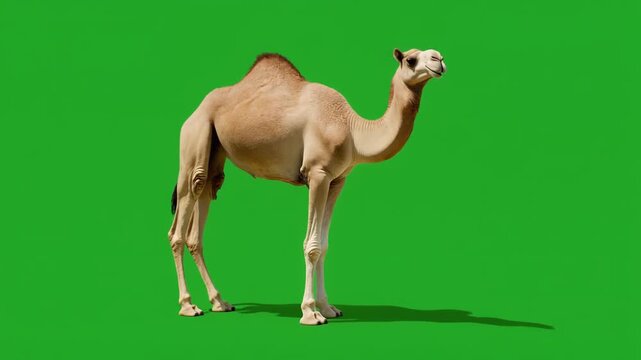 Camel Strutting Animation on Green Screen for Desert Scene Creation