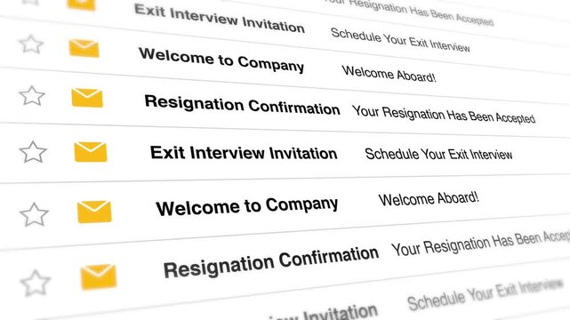 A video shows a close-up view of an email inbox with multiple unread messages and notifications on a computer screen.