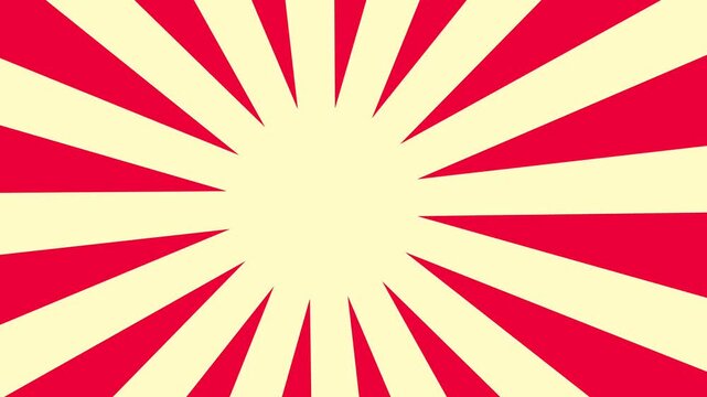 Retro Sunburst Background with Red and Yellow Rays.