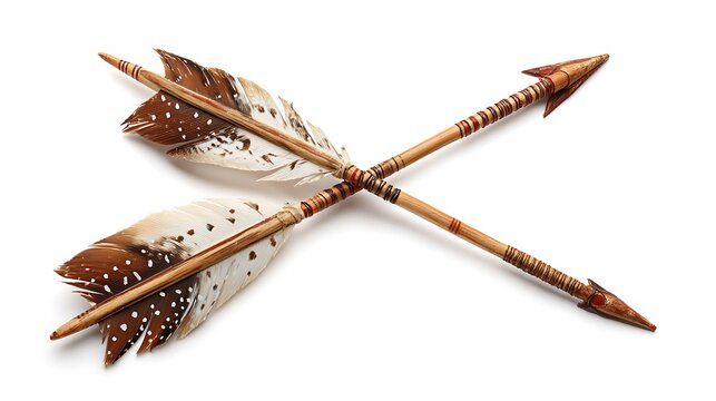 Traditional native American arrow isolated on the white background 