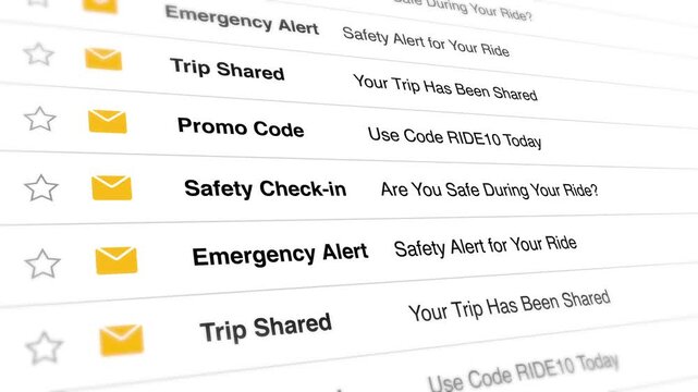 A video shows a close-up view of an inbox with various emails and folders on a computer screen