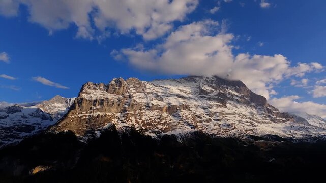 the famous eiger mountain in grindelwald switzerland 4k video