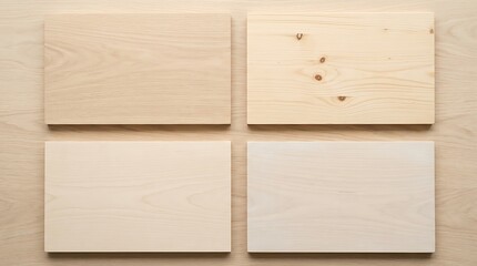 Naklejka premium Four light wood texture samples