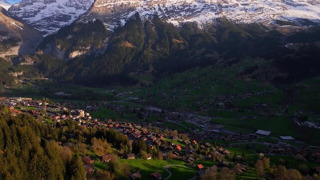 grindelwald swiss alp village 4k video