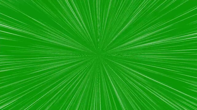 Moving zoom comic speed line, Abstract Manga Speed Lines zoom anime speed lines overlay animation, Fast speed lines loop animation overlay, Fast speed lines isolated on green screen background. 4k