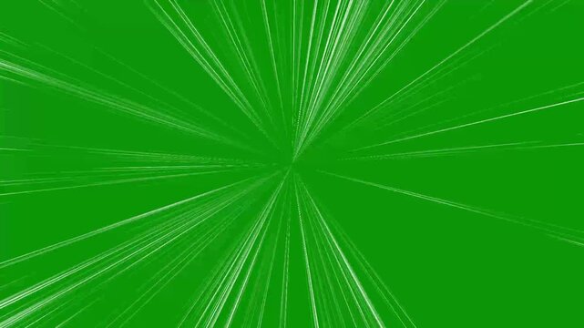 Abstract Manga Speed Lines zoom anime speed lines overlay animation, Fast speed lines loop animation overlay, Moving zoom comic speed line, Fast speed lines isolated on green screen background. 4k