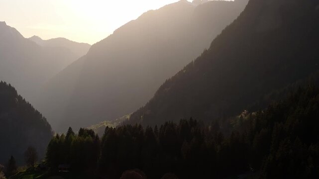 a beautiful evening in the alps 4k video