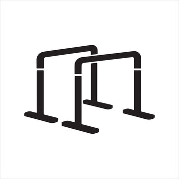 Parallel bars for fitness training and calisthenics workout Vector Silhouette Isolated on white background