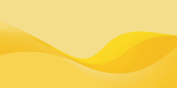 Abstract yellow background with artistic orange waves and a gold gradient sun light pattern featuring flowing vector curves for a summer wallpaper design texture