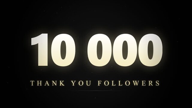 10k Micro-Influencer Milestone Celebration - Official 10,000 Subscribers Achievement Motion Graphic, Luxury Gold Creator Recognition Screen, Elegant Champagne Success Anniversary Overlay