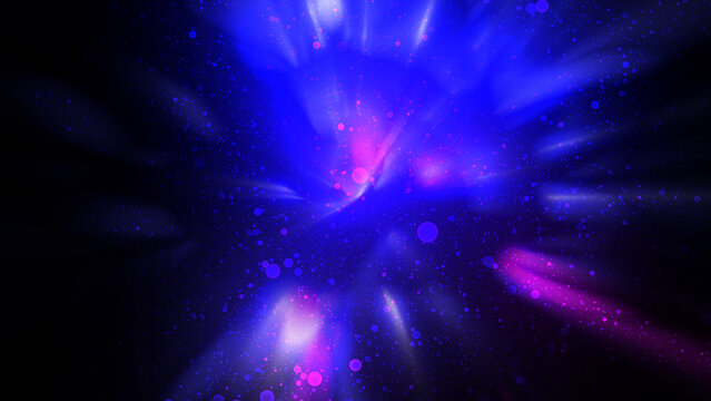 Abstract Cosmic Background with Blue and Pink Particle Burst.