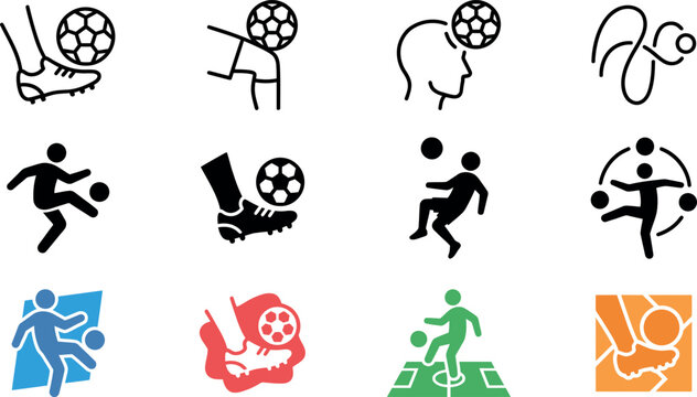 International soccer tournament diverse athletic icons global football championship imagery