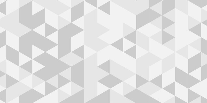 Abstract background made of triangles. Mosaic pattern, tile geometric cube white and gray vector wallpaper.