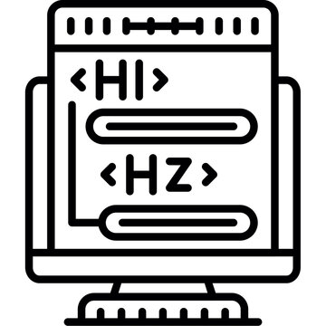 H1 Tag Icon Vector Element