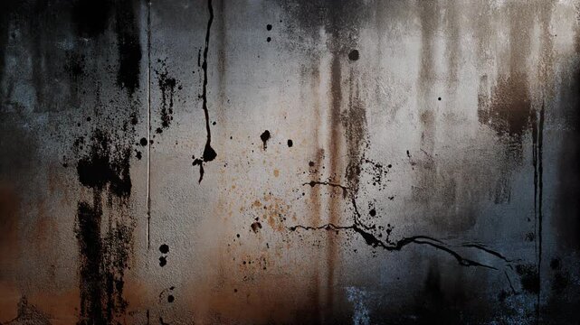 animation of a weathered concrete wall featuring grunge splatter patterns