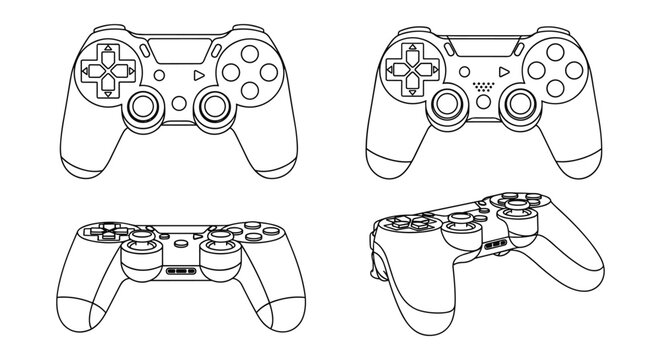 Video Game Controller Line Art