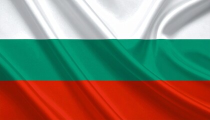 Obraz premium Bulgarian flag with flowing folds, symbolizing heritage, unity, resilience, and transformation, blending tradition and progress, reflecting national pride, cultural identity, and collective strength a