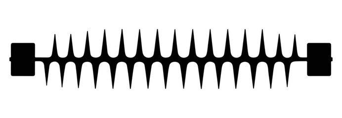Zipper with teeth silhouette transparent background © Sefat