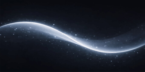 This science illustration shows a blue planet Earth in space surrounded by the dark cosmos and a vast galaxy of glowing stars © MDNUR