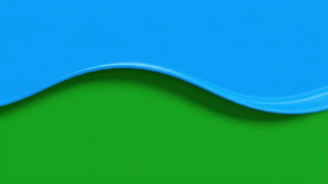Dynamic abstract background featuring a smooth, flowing wave dividing vibrant blue and lush green sections, creating a serene and modern visual design