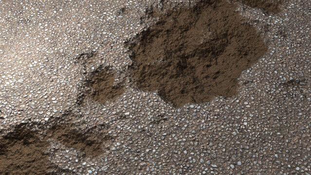 Damaged Asphalt 3D Illustration Render 