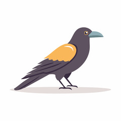Obraz premium Stylized illustration of a crow with yellow wing patches