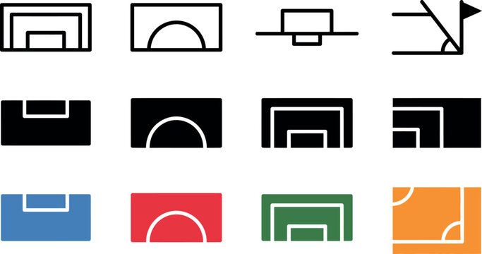 Football championship field diagrams goal posts field markings visual guide