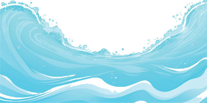 Powerful blue ocean wave crashing with large white splash on white background water splash wave pattern pure water big cresting breaking abstract background environment