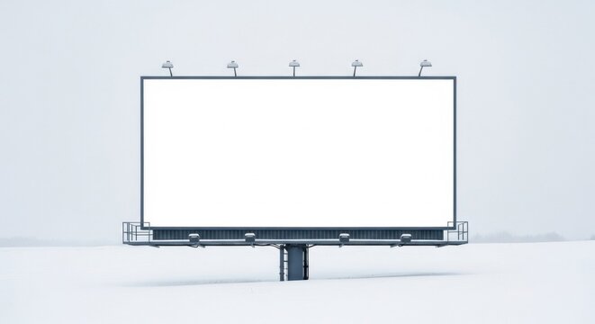 Blank billboard frame with empty display area for advertising and promotion set against a light background