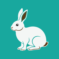 Fototapeta premium Cute Easter bunny holding colorful eggs in a cheerful spring scene