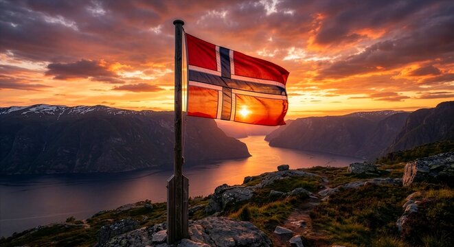 Norway National Day Celebration with Norwegian Flag &ndash; Authentic Cultural Moments
