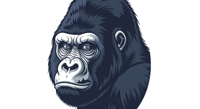 Close up of a gorilla head.