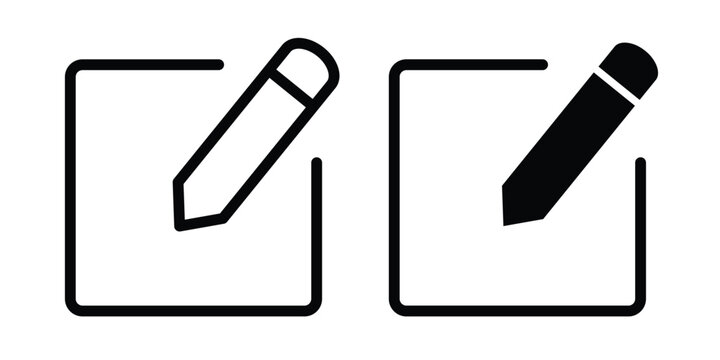 Edit text icon with line stroke and black silhouette style