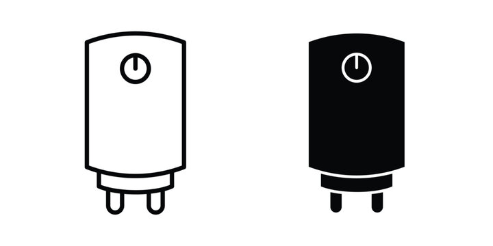Geyser icon with line stroke and black silhouette style