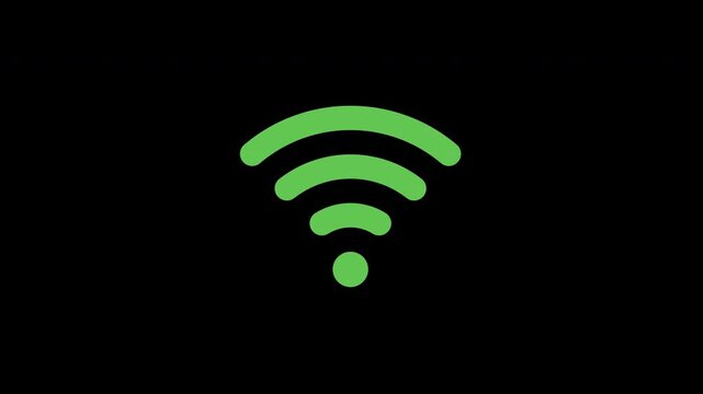 No wifi signal icon animation on a alpha chanel 4K Video