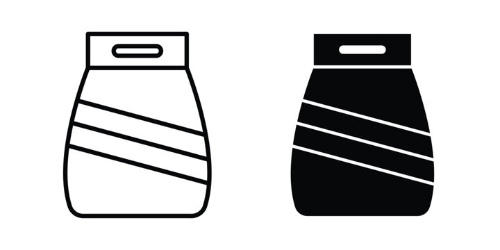 Laundry detergent with line stroke and black silhouette styleicon with line stroke and black silhouette style