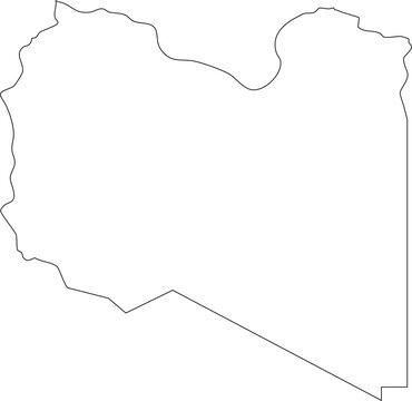 Map of Libya Stroke Black Outline Clipart Vector Transparent Background