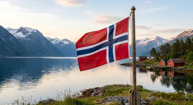 Norway National Day Celebration with Norwegian Flag &ndash; Authentic Cultural Moments