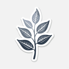 Fototapeta premium Stylized Branch with Leaves Sticker