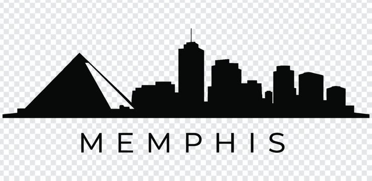 Memphis city skyline with pyramid silhouette