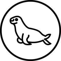 Obraz premium Seal Line Icon Style