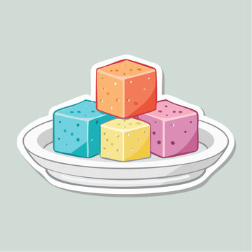 Colorful Cubes on a Plate