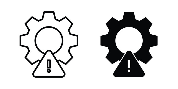 Troubleshoot icon with line stroke and black silhouette style