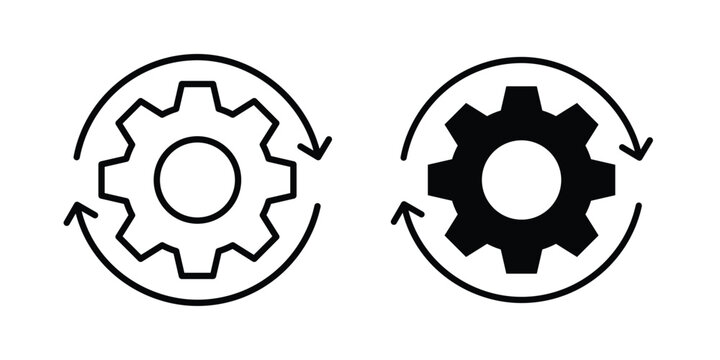 Update icon with line stroke and black silhouette style