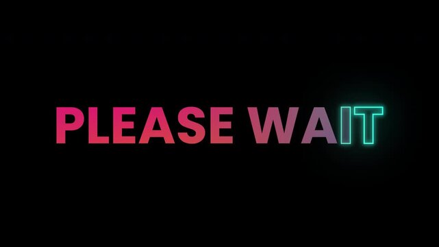 Please Wait Soft Glow Ambient Text Alpha Channel 4K Video